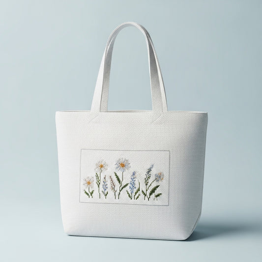 Cross Stitch on Aida Tote Bag