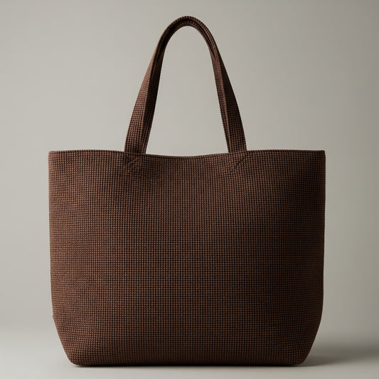 Dark Brown Needlepoint Tote Bag